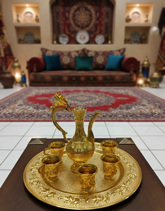 Altın Renk Osmanlı Tarzı İkram ve Sunum Seti