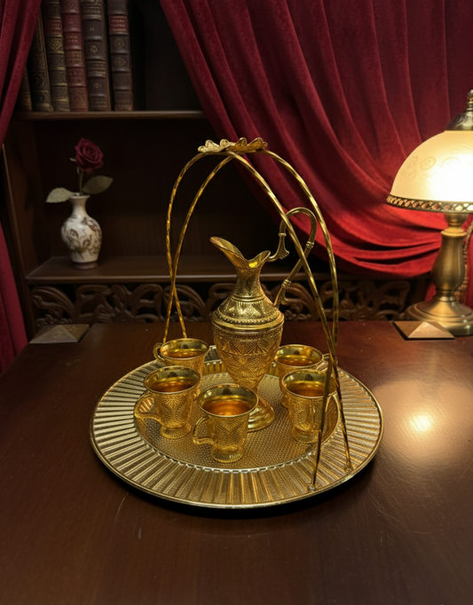 Altın Renk Taşınabilir Osmanlı İkram ve Sunum Seti
