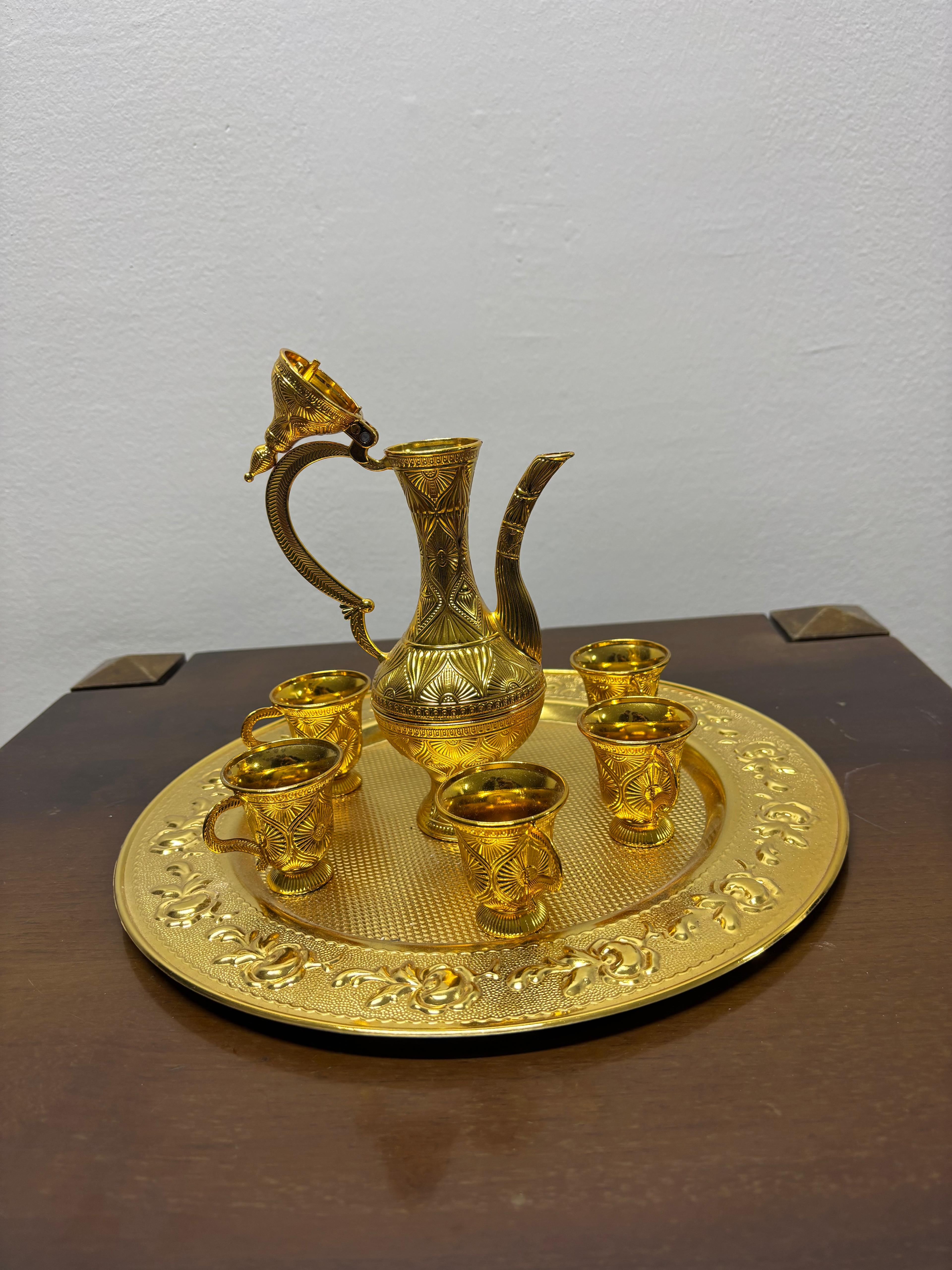 Altın Renk Osmanlı Tarzı İkram ve Sunum Seti