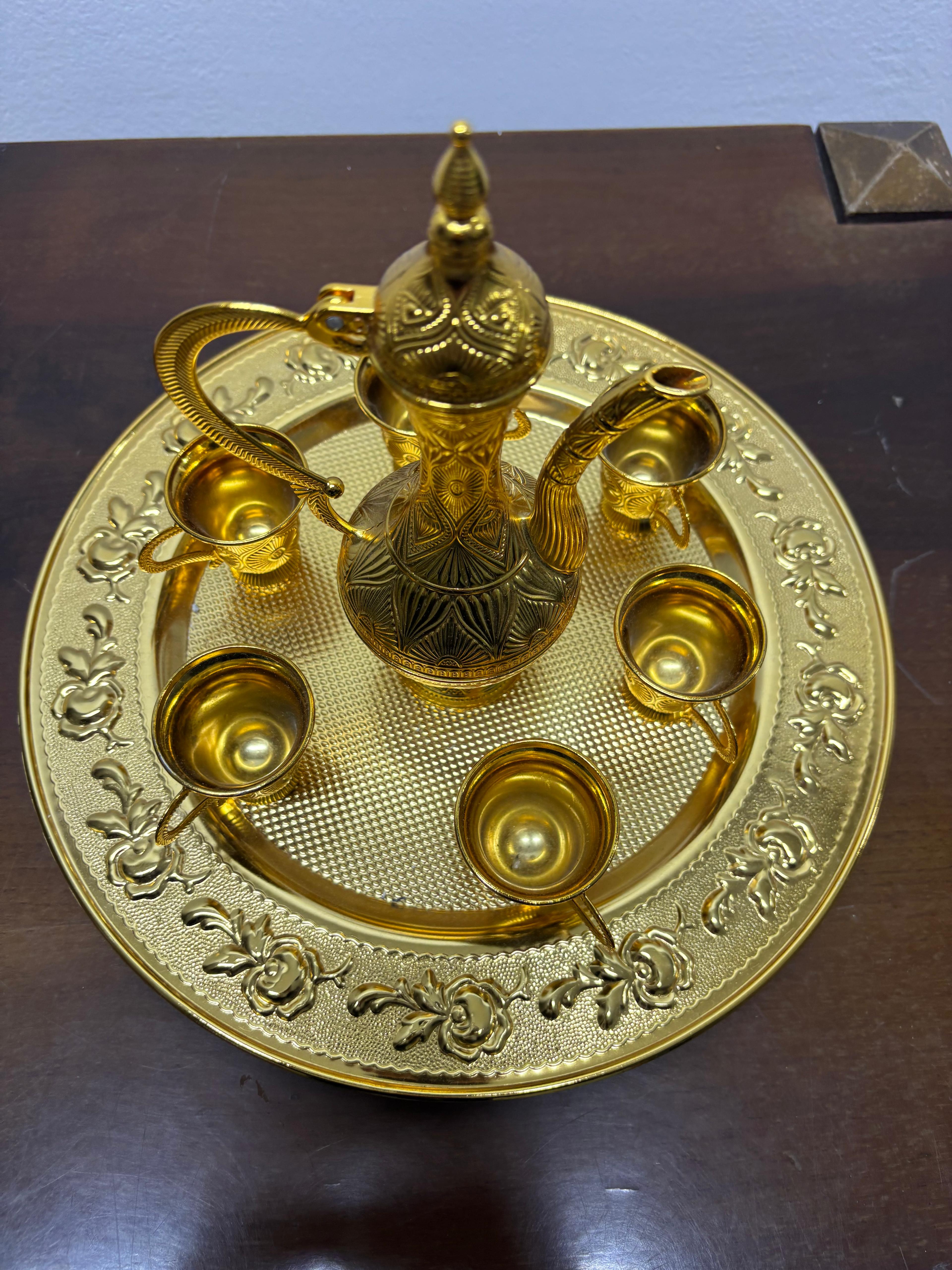 Altın Renk Osmanlı Tarzı İkram ve Sunum Seti