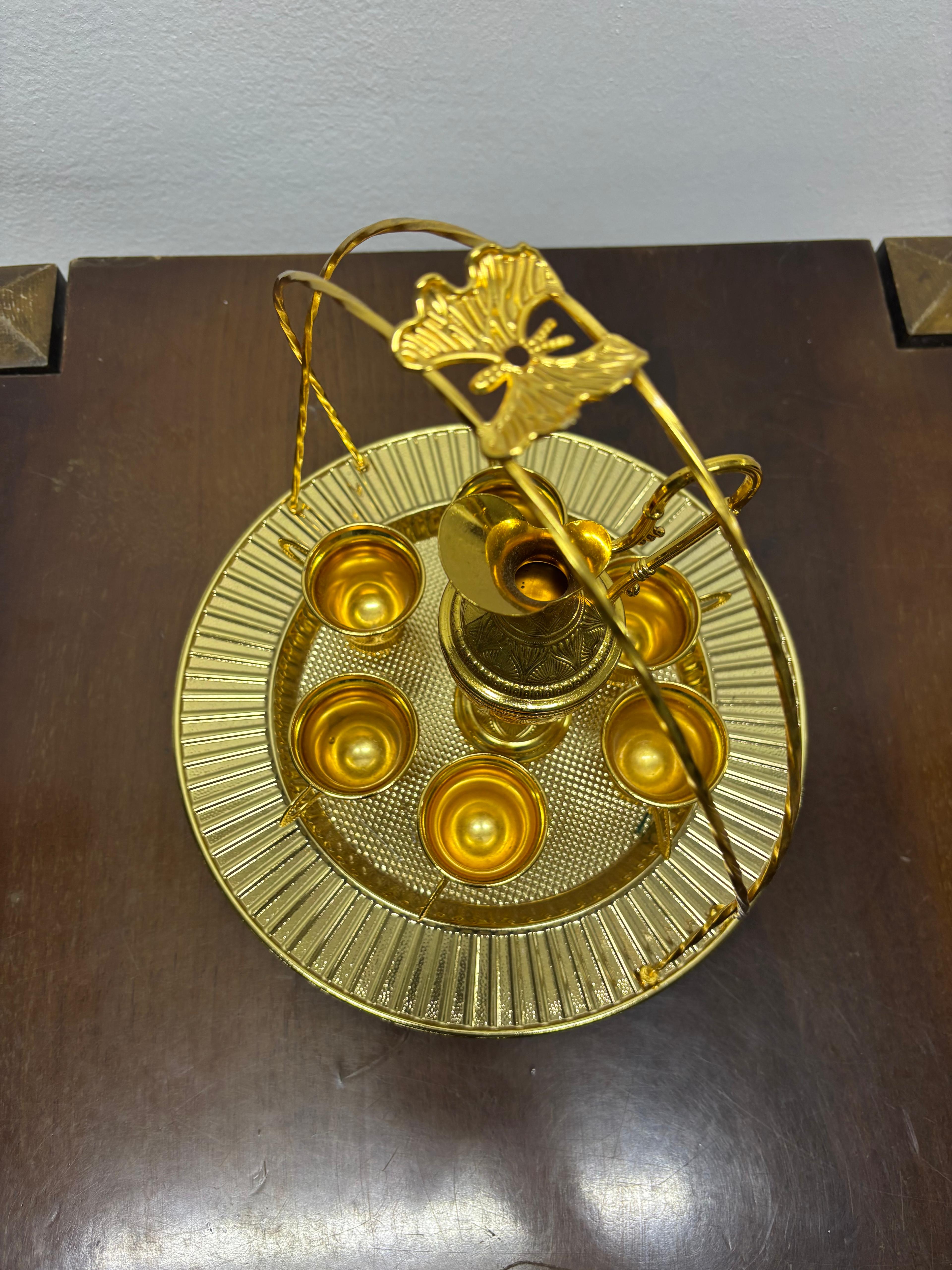 Altın Renk Taşınabilir Osmanlı İkram ve Sunum Seti