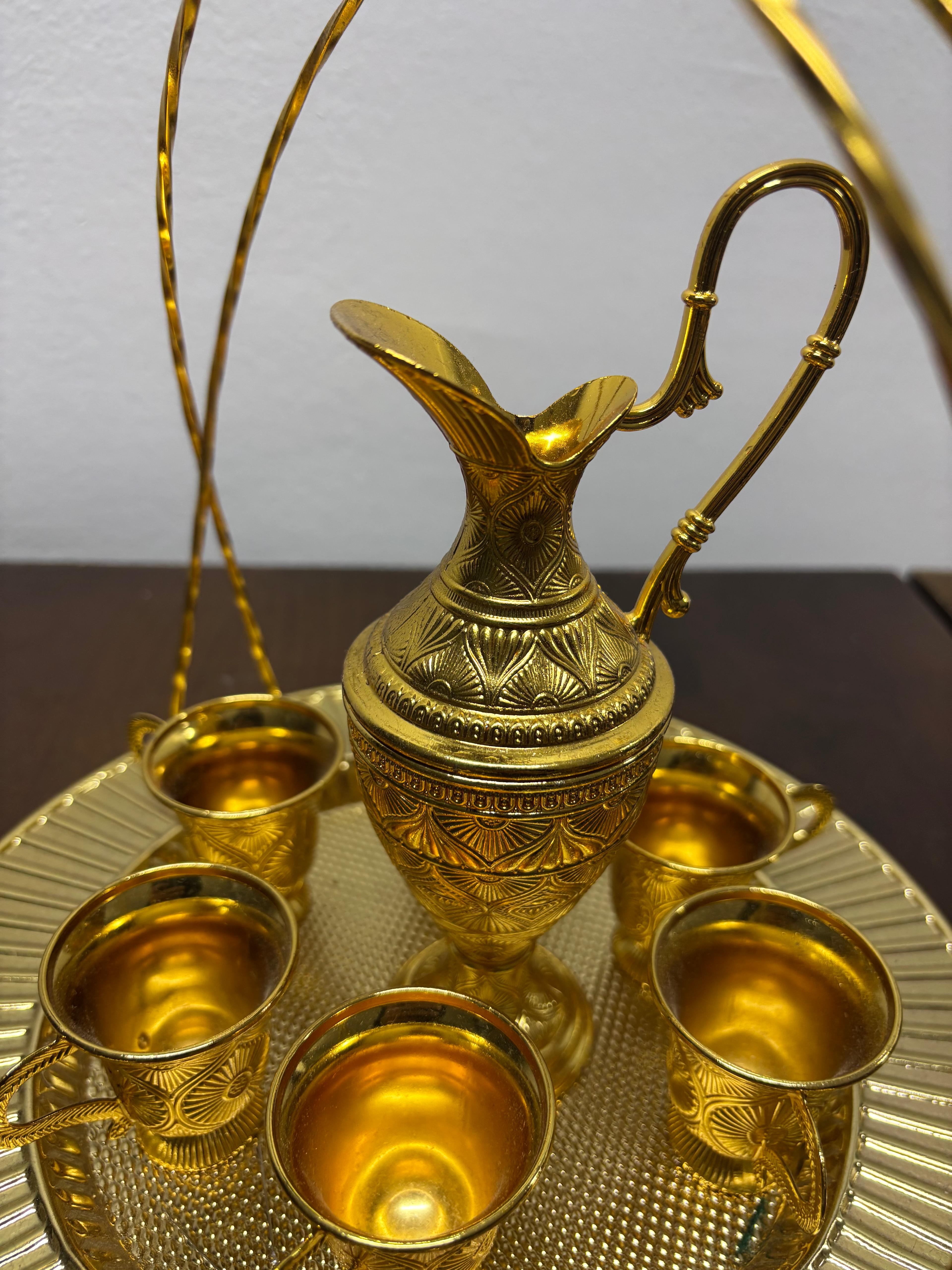 Altın Renk Taşınabilir Osmanlı İkram ve Sunum Seti