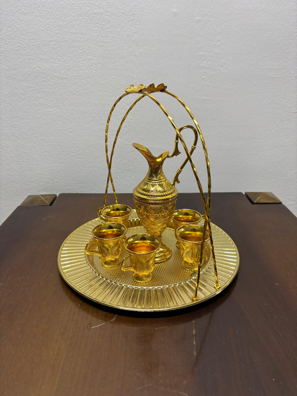 Altın Renk Taşınabilir Osmanlı İkram ve Sunum Seti