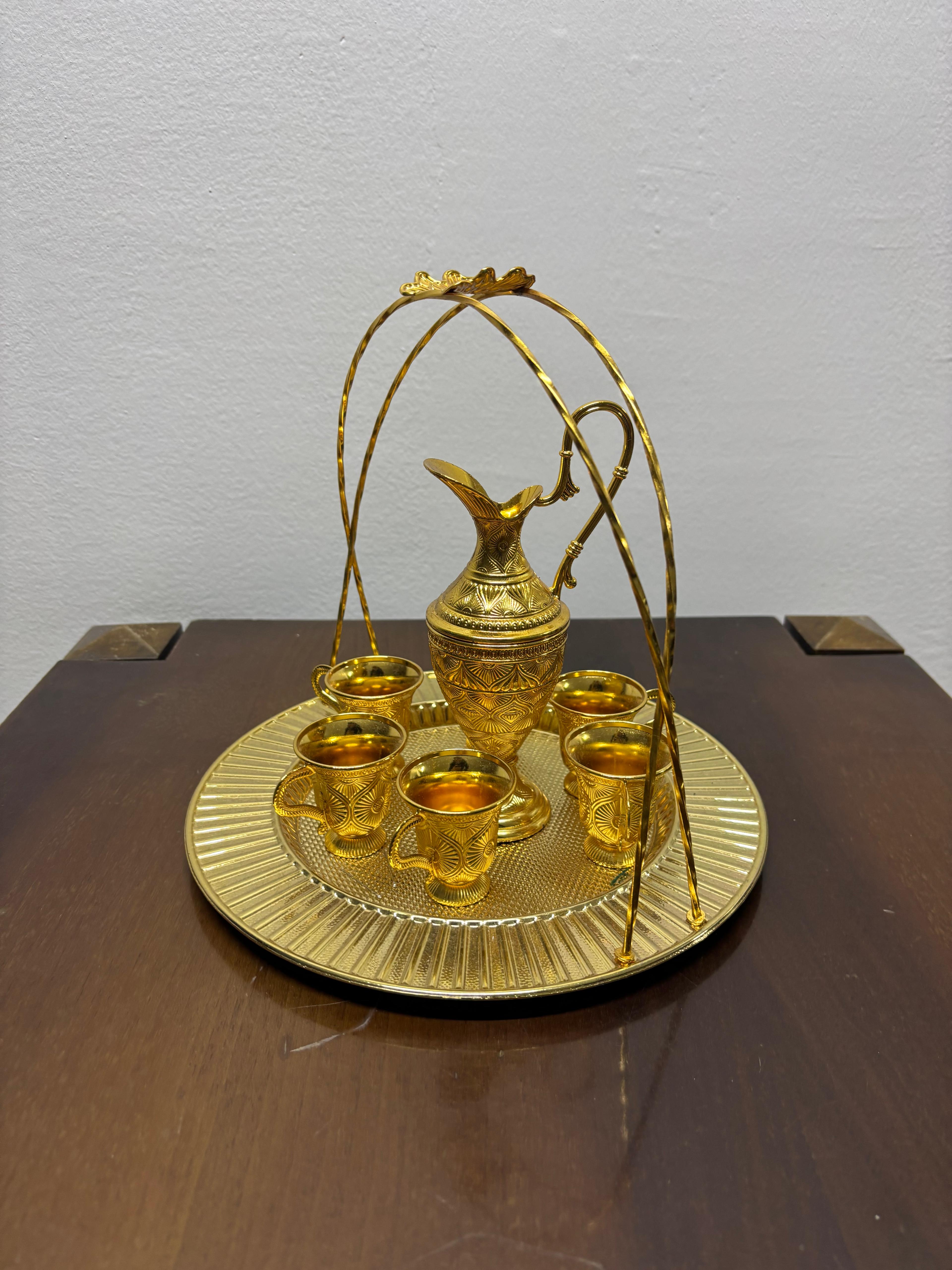 Altın Renk Taşınabilir Osmanlı İkram ve Sunum Seti