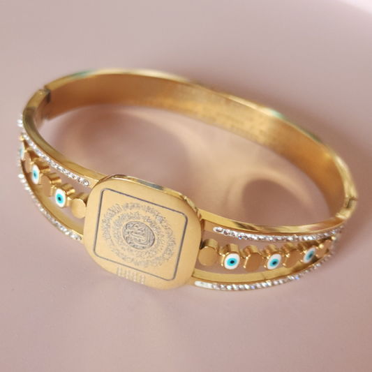 Ayetel Kürsi Sekanslı Çelik Bileklik