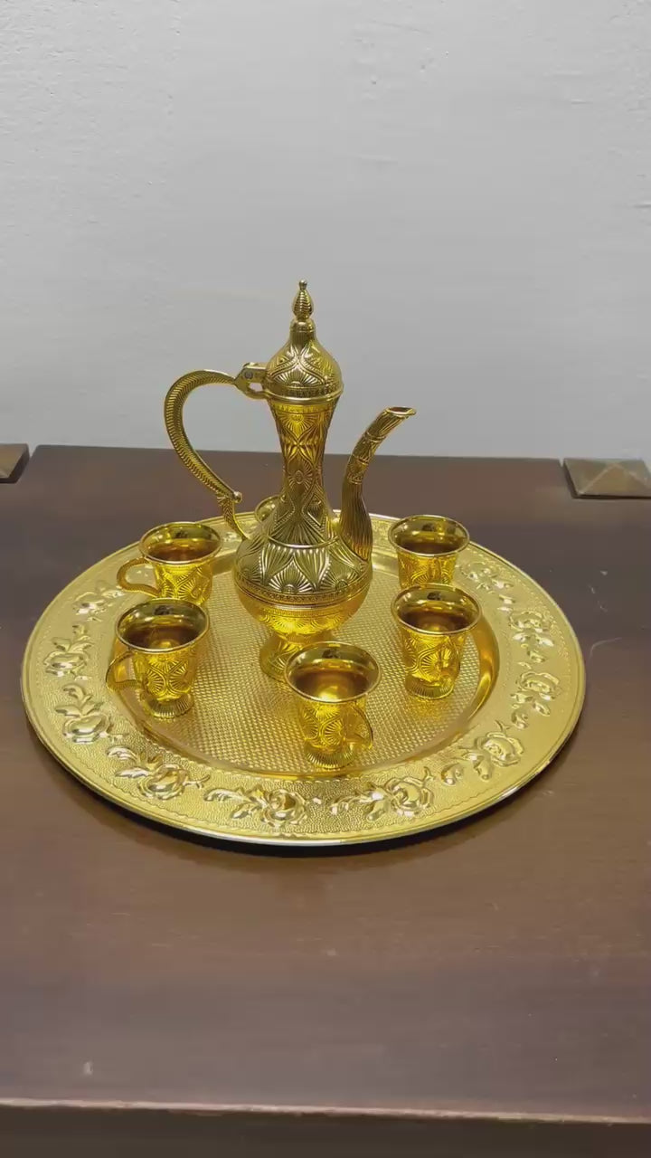 Altın Renk Osmanlı Tarzı İkram ve Sunum Seti