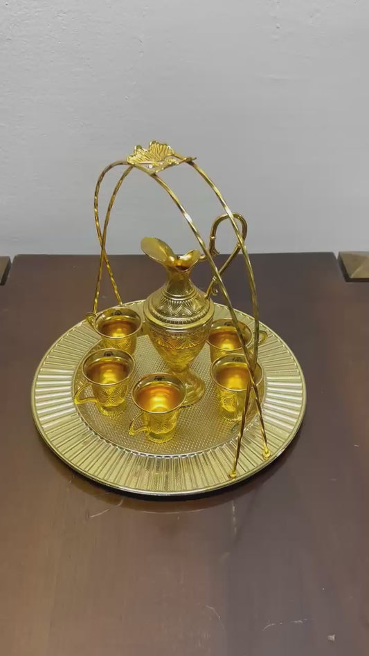 Altın Renk Taşınabilir Osmanlı İkram ve Sunum Seti