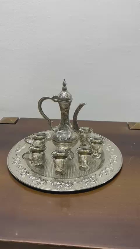 Osmanlı Motifli Gümüş Çok Amaçlı İkram ve Sunum Seti